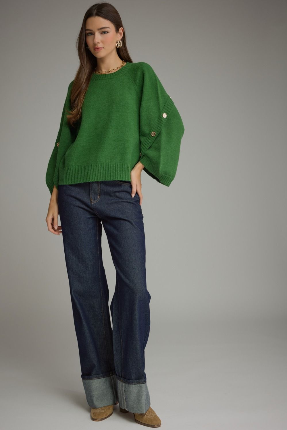 The Brentley Button Sweater