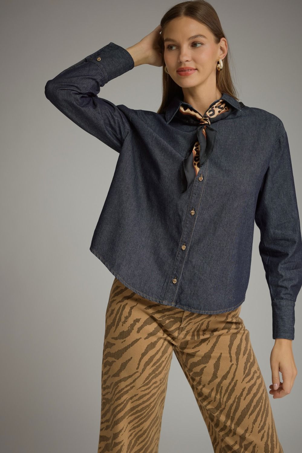 The Danla Denim Scarf Top