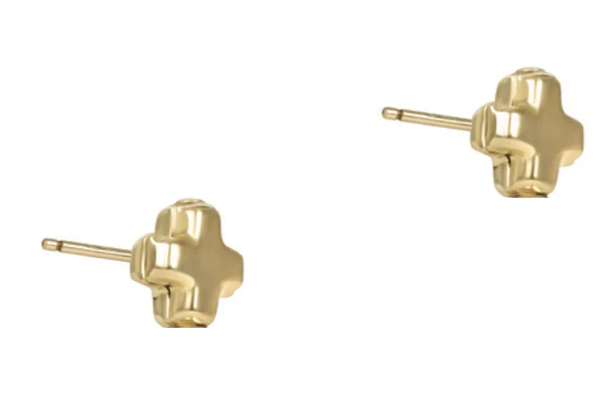 ENewton/ Signature Cross Small Gold Stud-Gold