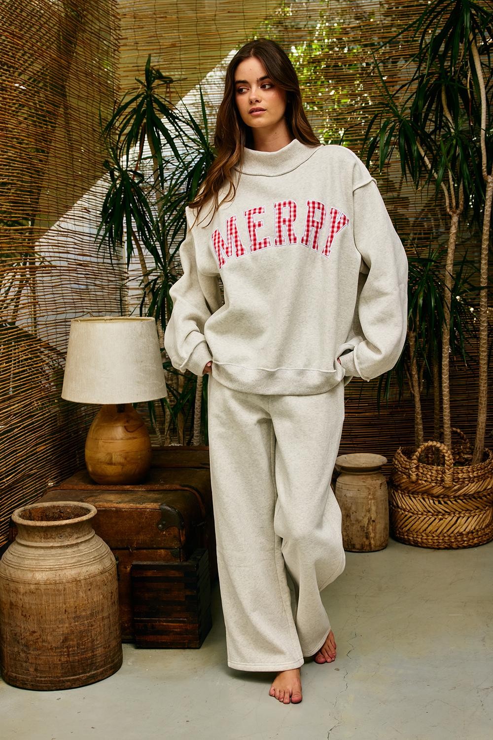 The Merry Plaid Mockneck