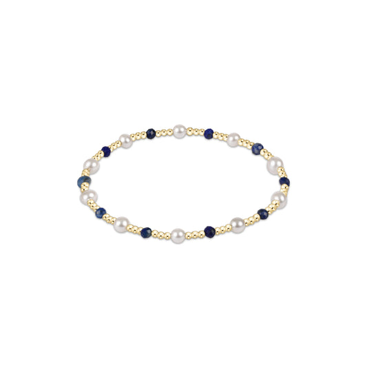 ENewton/ Pearl Sincerity Pattern 4MM Bead Bracelet-Lapis
