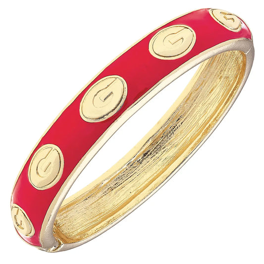 The GA Bulldogs Sculpted Bangle/ Red