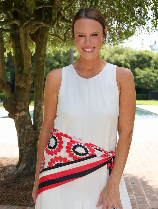The Lucy Floral Scarf/ Large/ Red+Black