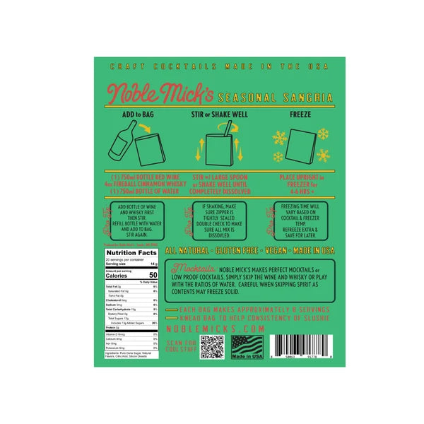 Noble Micks/ Seasonal Sangria Cocktail Mix