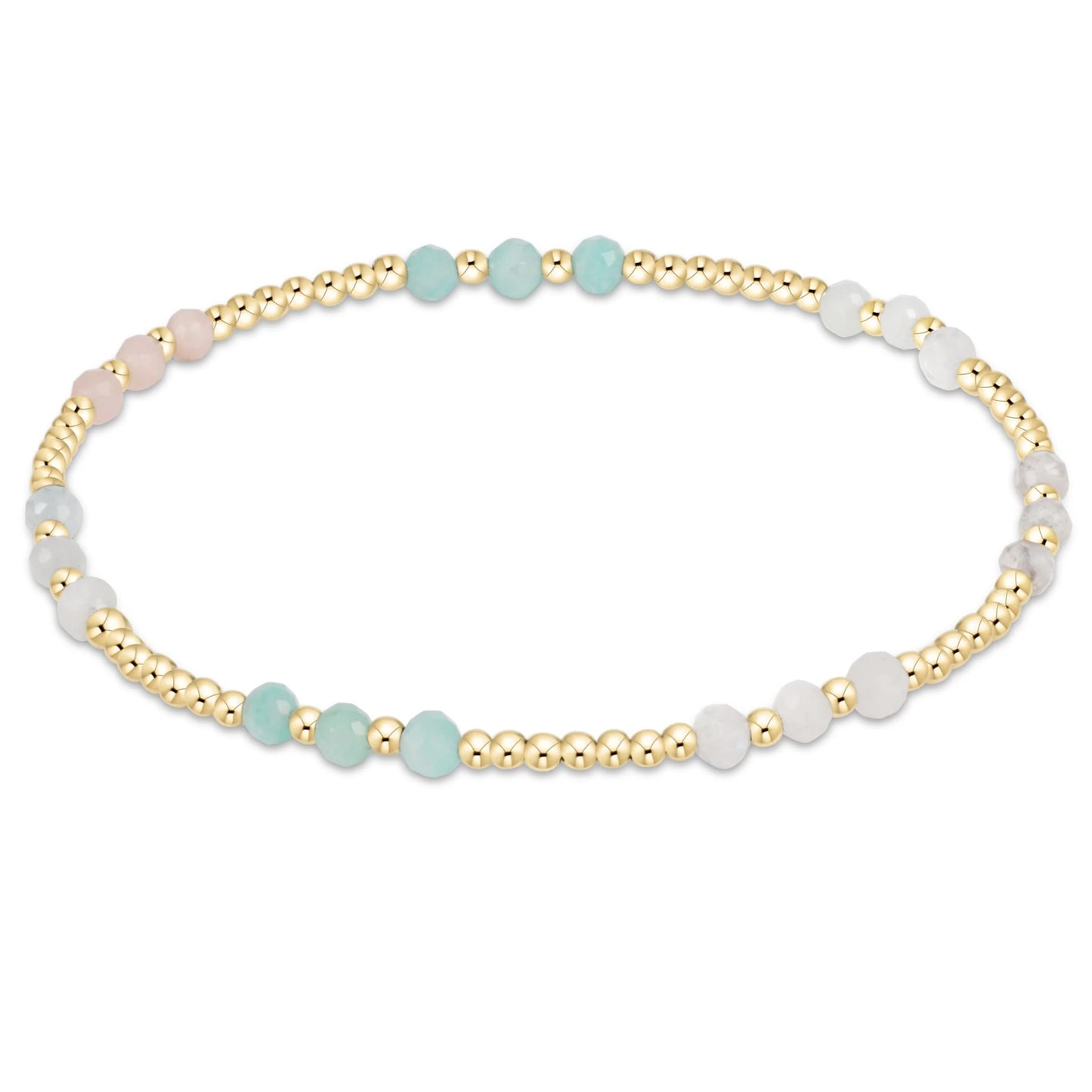 ENewton/ Gemstone Gold Joy Pattern 3MM Bead Bracelet-Hot Mess SS25