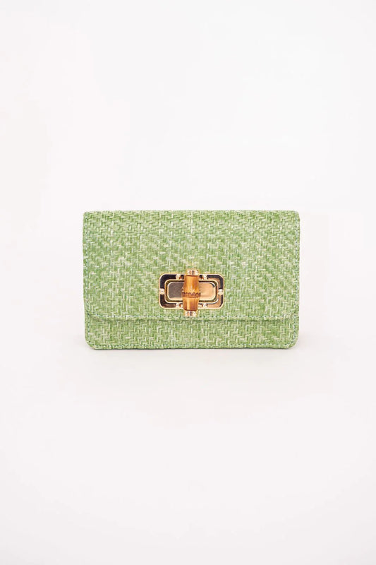 Lisi Lerch/ The Green Lilly Straw Clutch