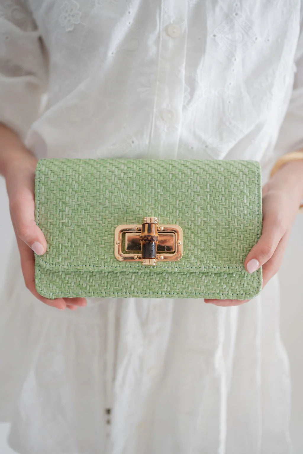 Lisi Lerch/ The Green Lilly Straw Clutch