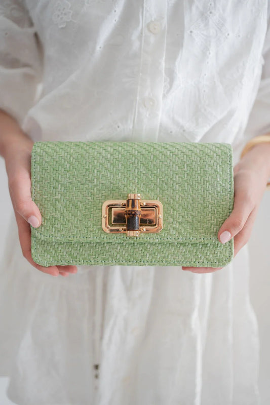 Lisi Lerch/ The Green Lilly Straw Clutch