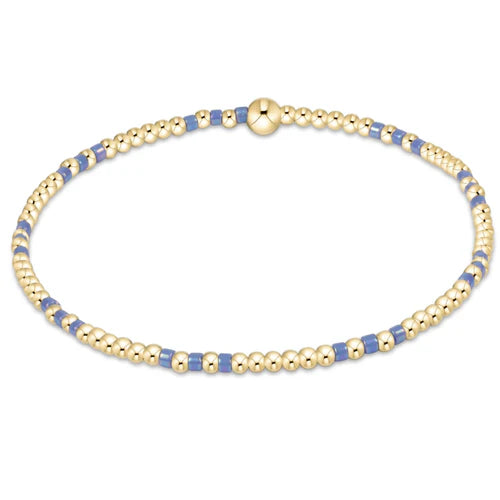 ENewton/ Hope Joy Pattern 2MM Bead Bracelet/ Bright Blue