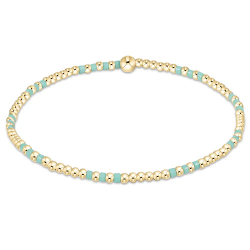 ENewton/ Hope Joy Pattern 2MM Bead Bracelet/ Mint