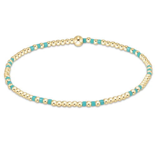ENewton/ Hope Joy Pattern 2MM Bead Bracelet/ Turquoise