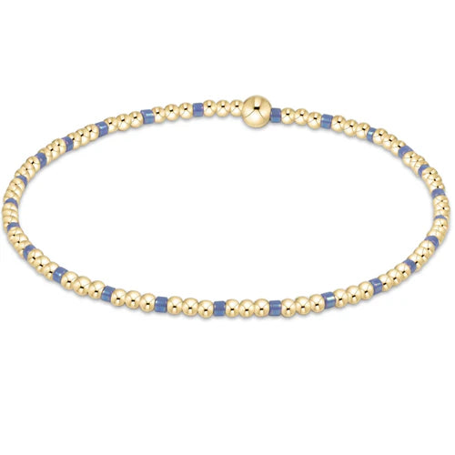 ENewton/ Hope Sincerity Pattern 2MM Bead Bracelet/ Bright Blue