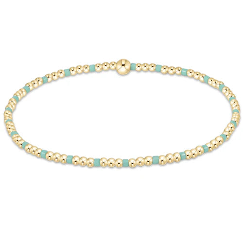 ENewton/ Hope Sincerity Pattern 2MM Bead Bracelet/ Mint