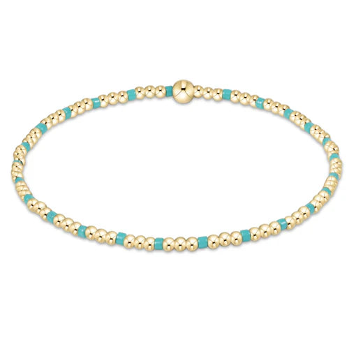 ENewton/ Hope Sincerity Pattern 2MM Bead Bracelet/ Turquoise