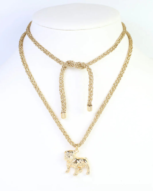 The Corie Cord Necklace/ Standing Dog