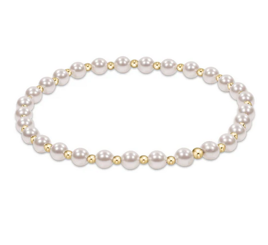 ENewton/Classic Grateful Pattern 4MM Bead Bracelet-Pearl