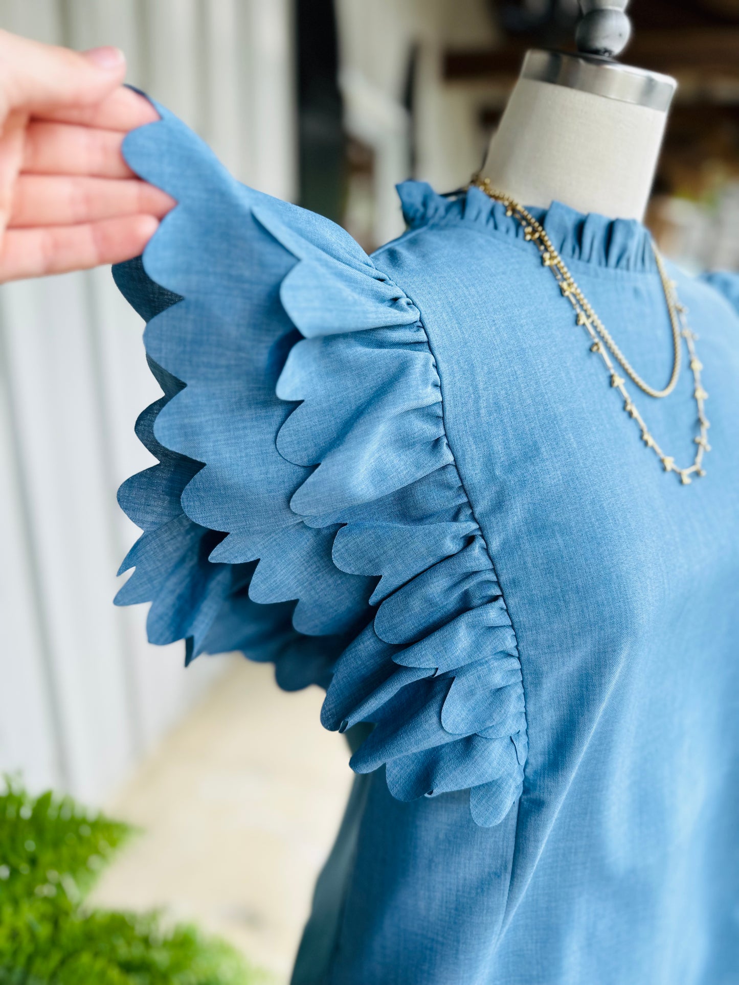 The Sally Scalloped Top