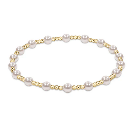 ENewton/Classic Sincerity Pattern 4MM Bead Bracelet-Pearl