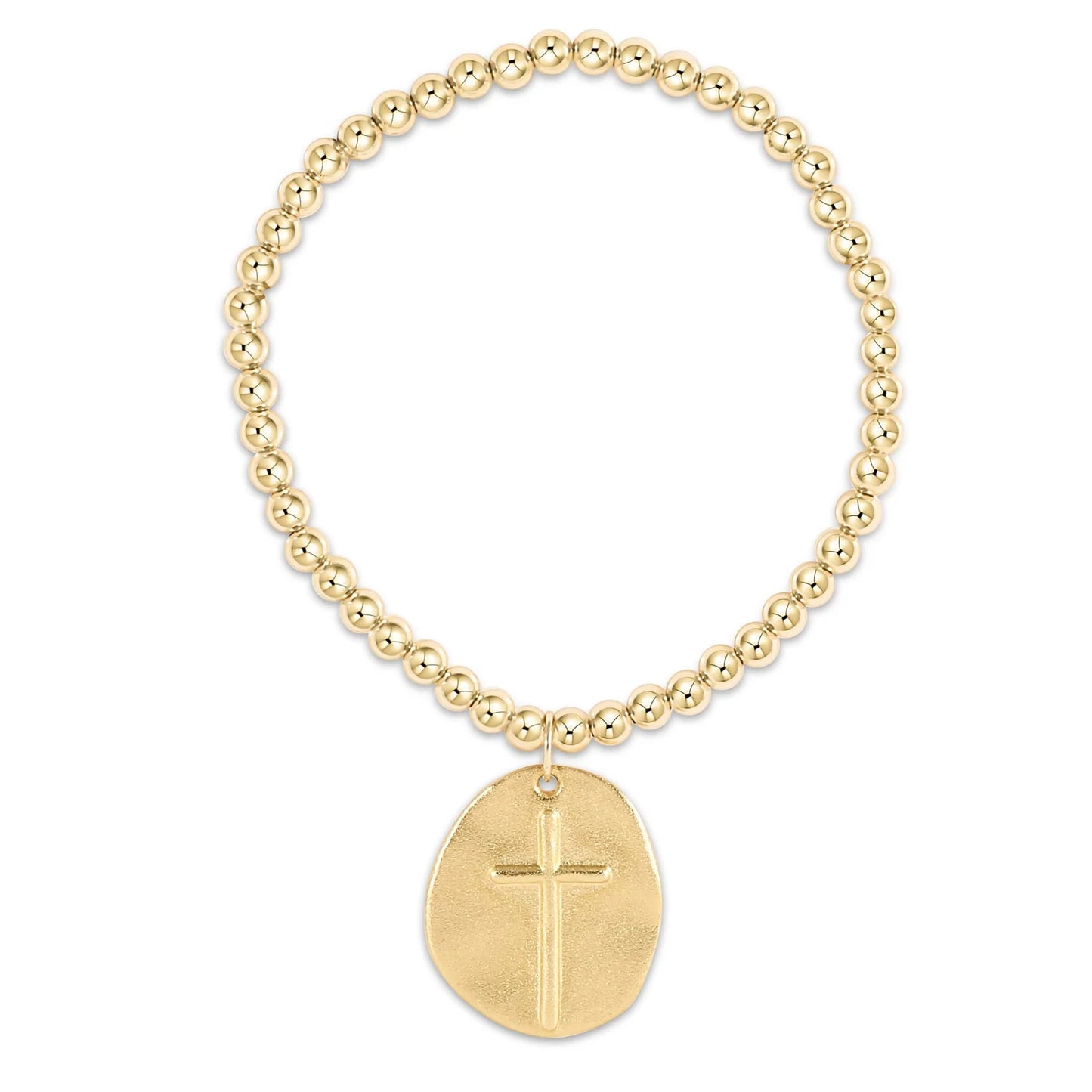ENewton/ Classic Gold 4mm Bead Bracelet-Inspire Gold Charm