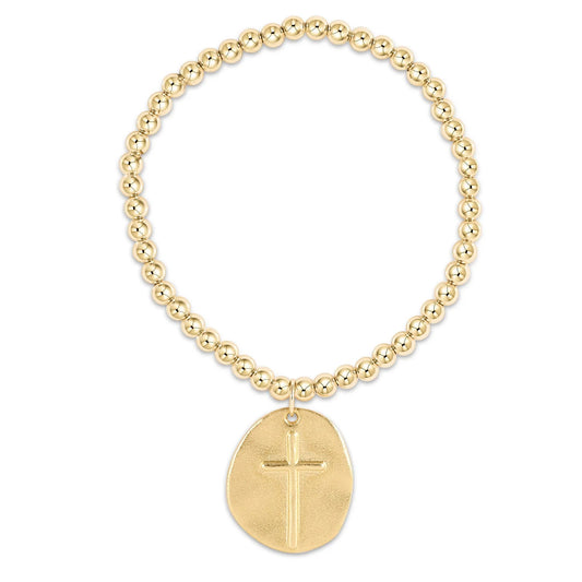 ENewton/ Classic Gold 4mm Bead Bracelet-Inspire Gold Charm
