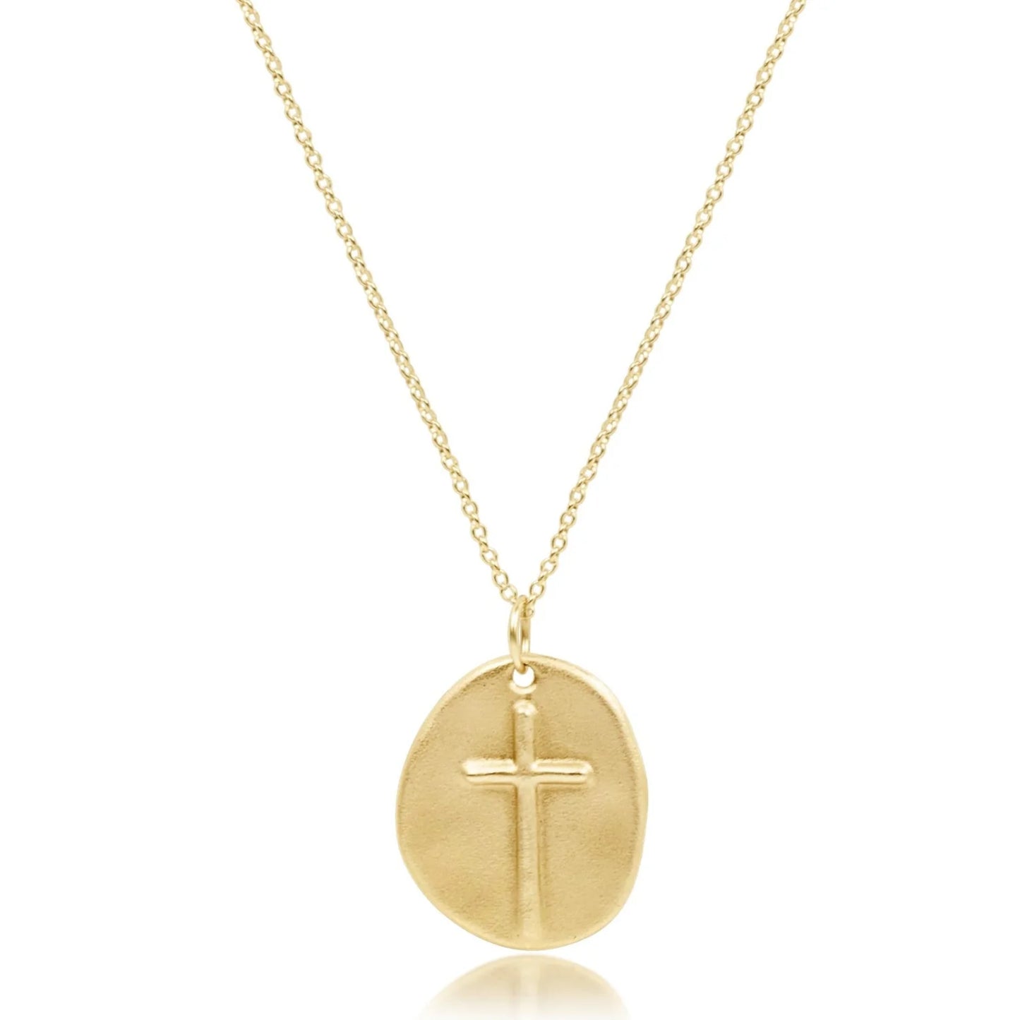 ENewton/ 16" Necklace Gold-Inspire Gold Charm