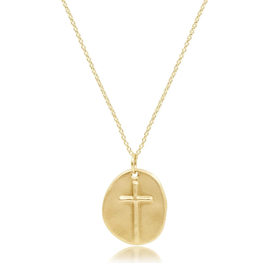 ENewton/ 16" Necklace Gold-Inspire Gold Charm
