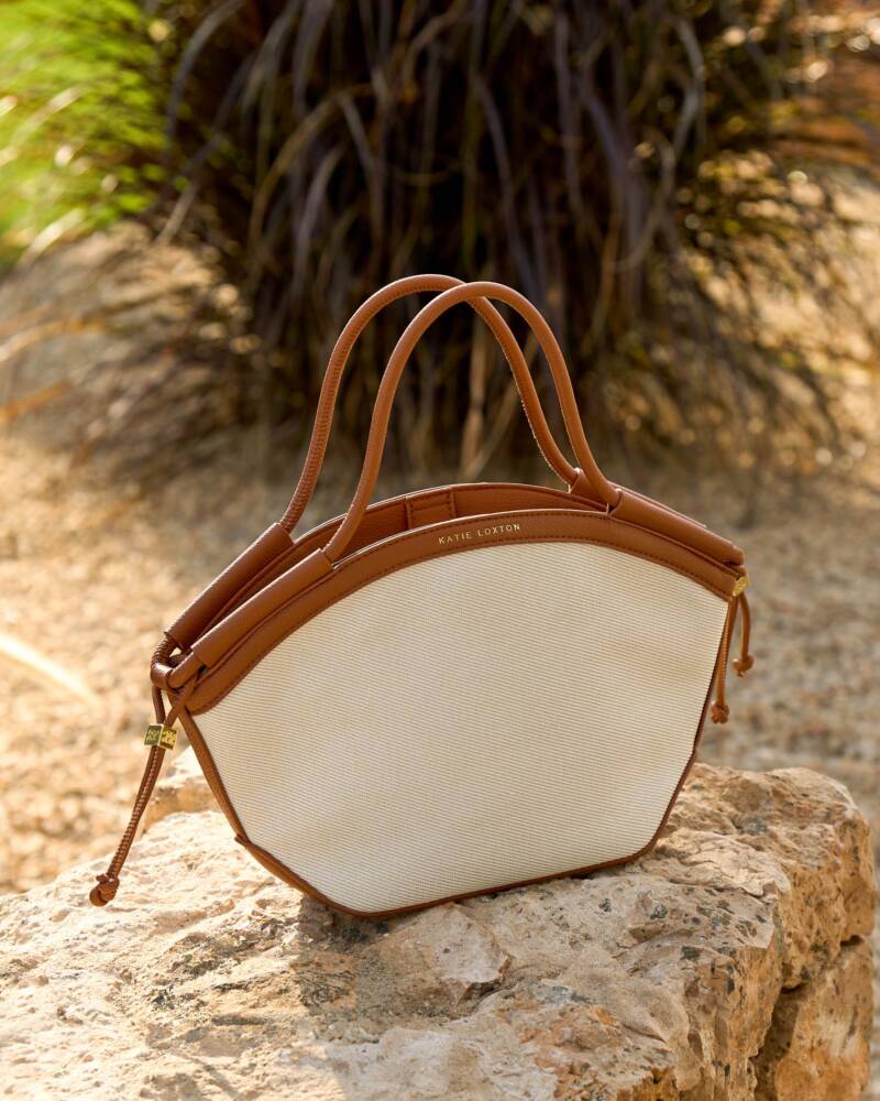 Katie Loxton/ The Florence Mini Tote Bag/ Canvas + Cognac