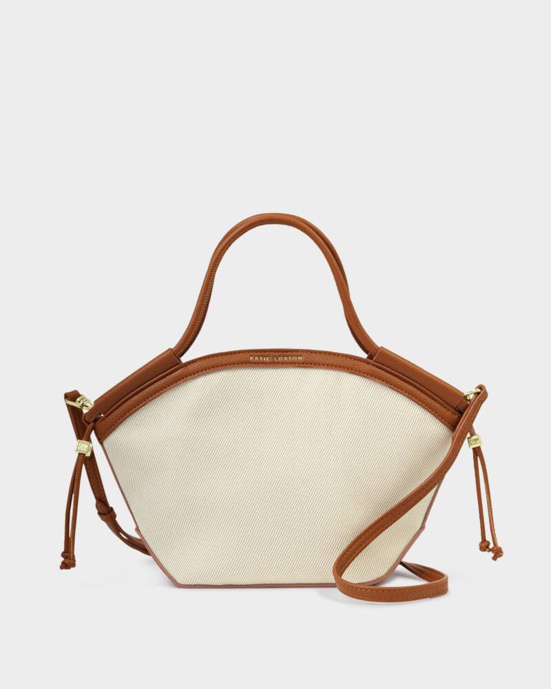 Katie Loxton/ The Florence Mini Tote Bag/ Canvas + Cognac