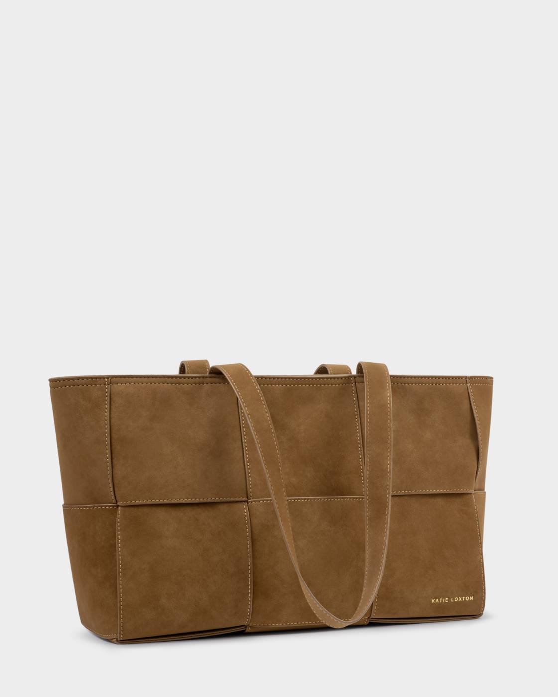 Katie Loxton/ The Taya Woven Suedette Tote Bag/ Caramel