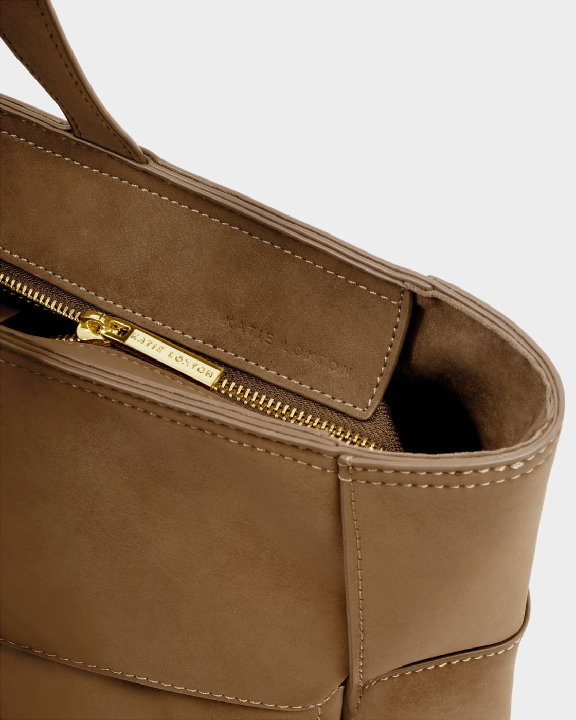 Katie Loxton/ The Taya Woven Suedette Tote Bag/ Caramel