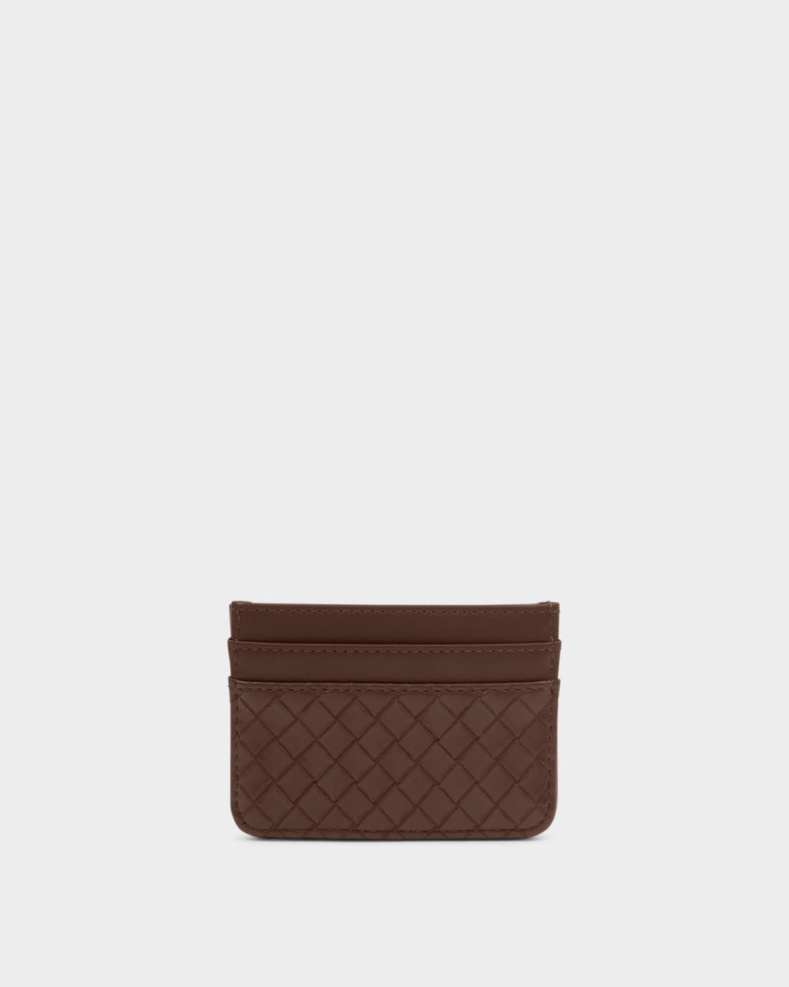Katie Loxton/ The Nova Woven Texture Cardholder/ Dark Chocolate
