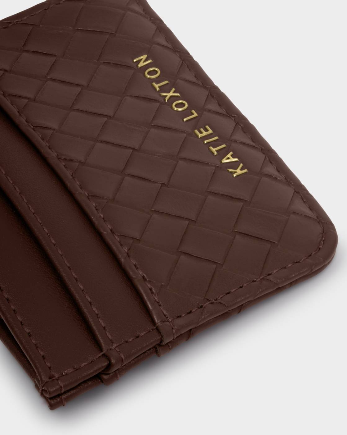 Katie Loxton/ The Nova Woven Texture Cardholder/ Dark Chocolate