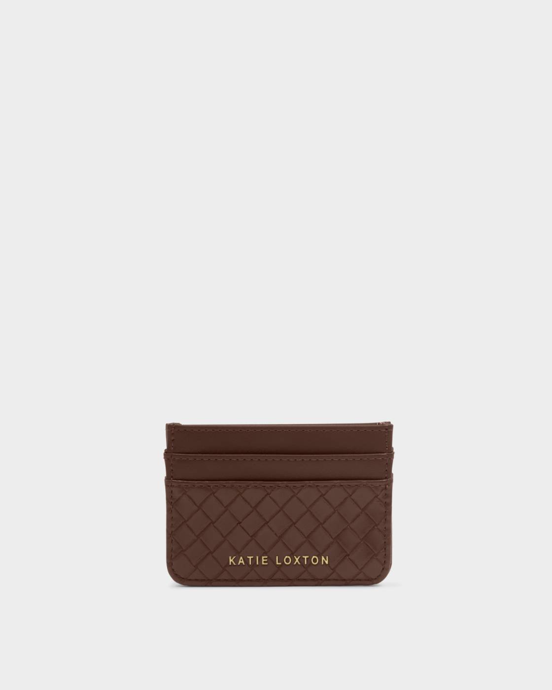 Katie Loxton/ The Nova Woven Texture Cardholder/ Dark Chocolate