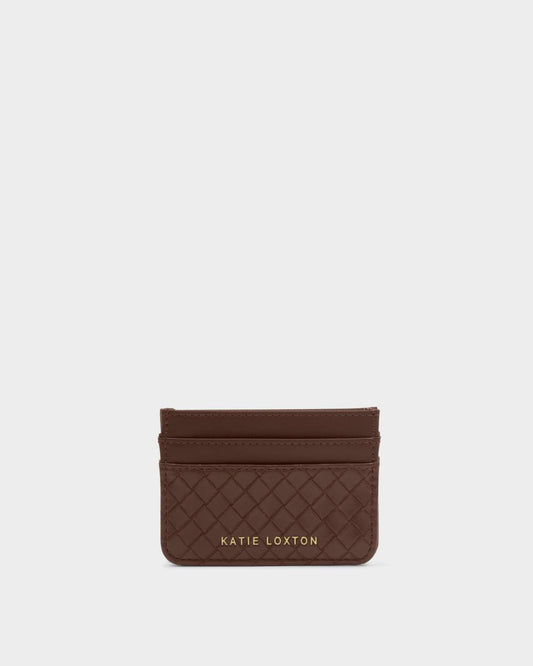 Katie Loxton/ The Nova Woven Texture Cardholder/ Dark Chocolate