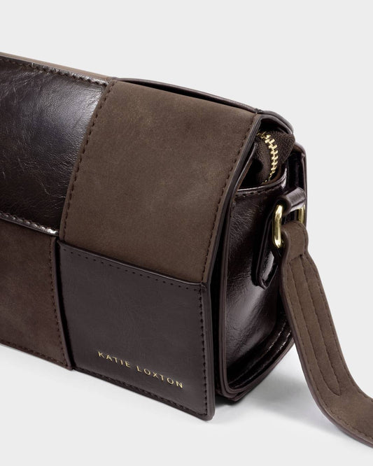Katie Loxton/ The Taya Crossbody Bag/ Bitter Chocolate Patent