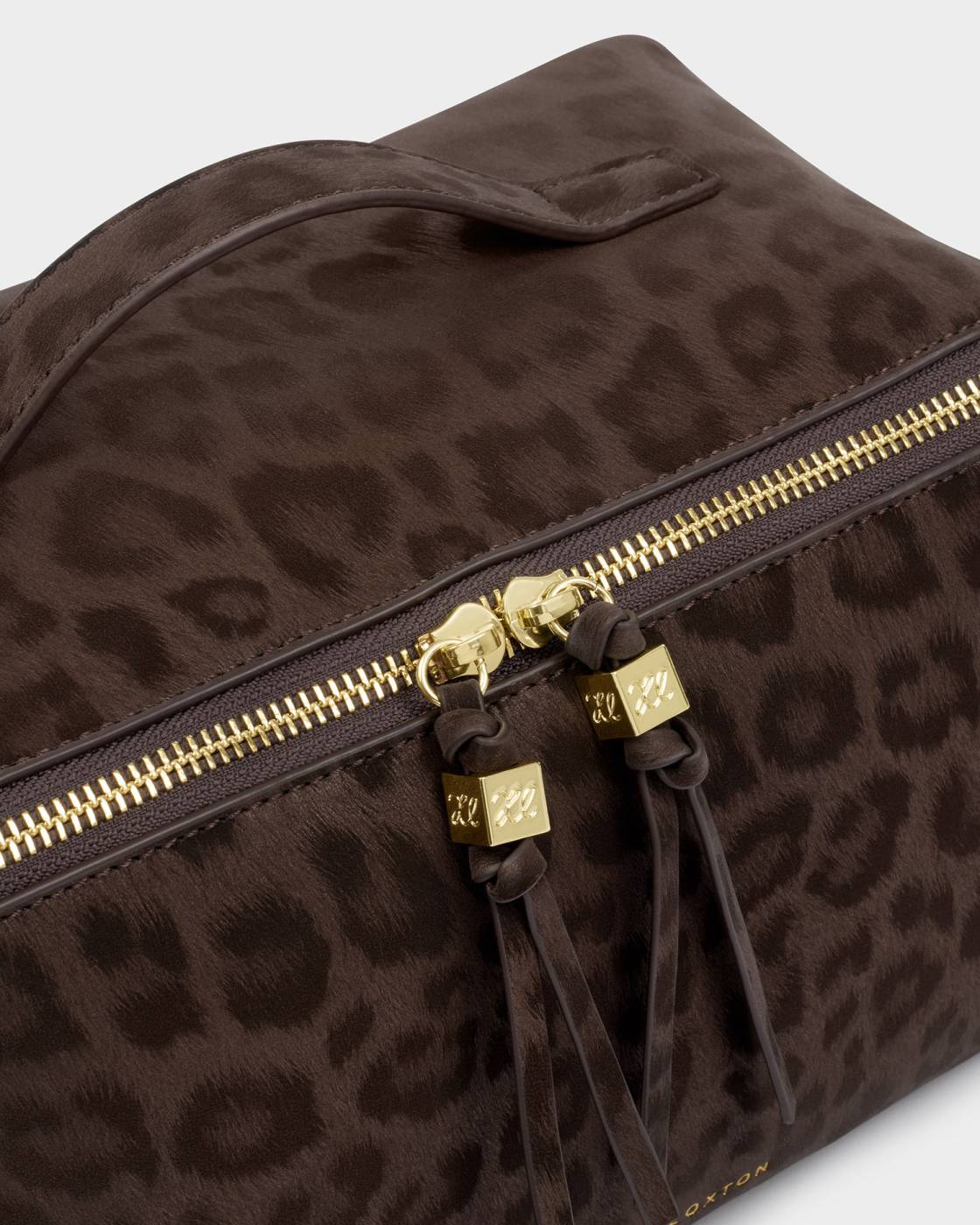 Katie Loxton/ The Soho Large Makeup + Toiletry Bag/ Chocolate Leopard