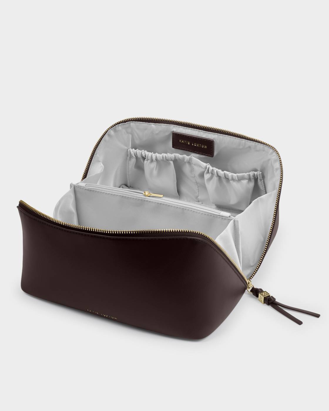 Katie Loxton/ The Soho Large Makeup + Toiletry Bag/ Bitter Chocolate