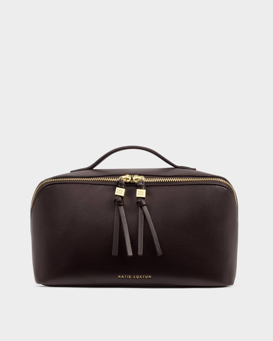 Katie Loxton/ The Soho Large Makeup + Toiletry Bag/ Bitter Chocolate