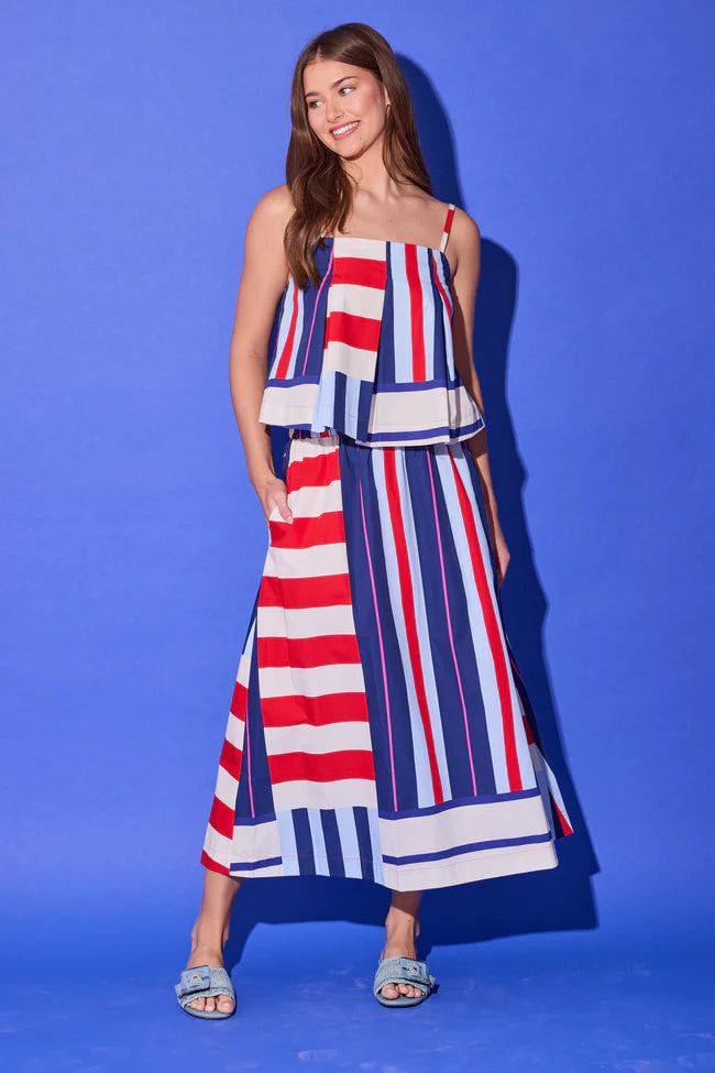 Alden Adair/ The Danny Skirt/ Maritime Stripe
