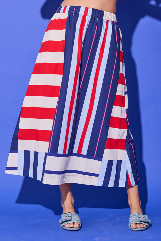 Alden Adair/ The Danny Skirt/ Maritime Stripe