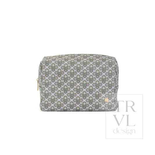 LUXE Everyday Cosmetic Bag - SURREY with Green Pinstripe Liner - Cosmetic & Toiletry Bags