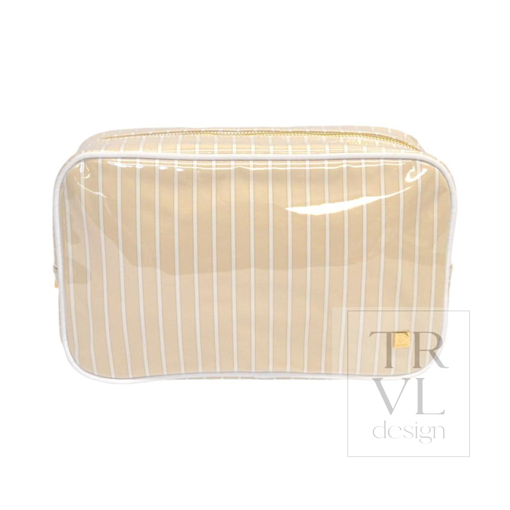 LUXE GLOSS OVERLAY XL GLAM + GO GLAM COASTAL SET - SAND STRIPE - Cosmetic & Toiletry Bags