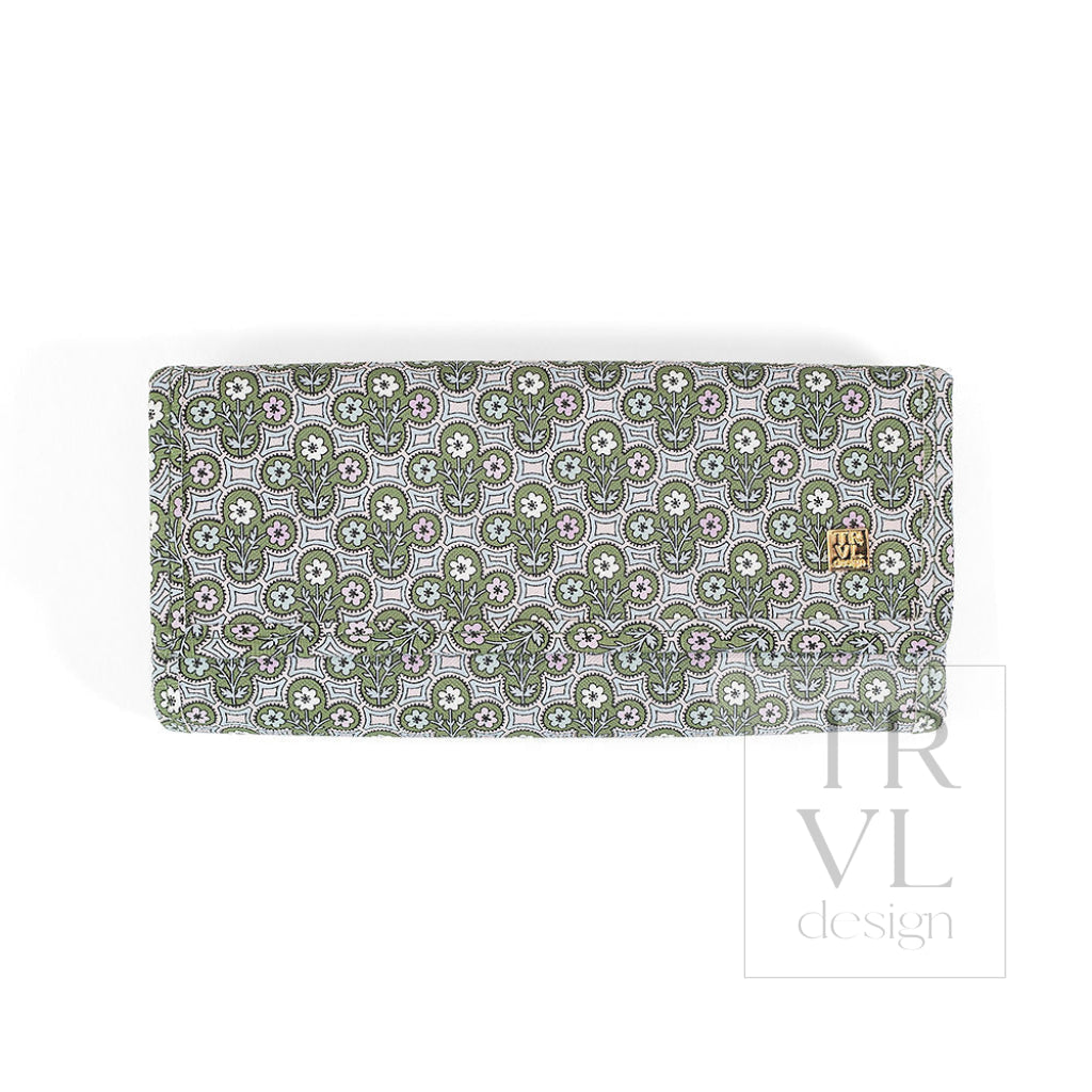 LUXE JEWELRY WALLET - SURREY with Green Pinstripe Liner - Jewelry Holders
