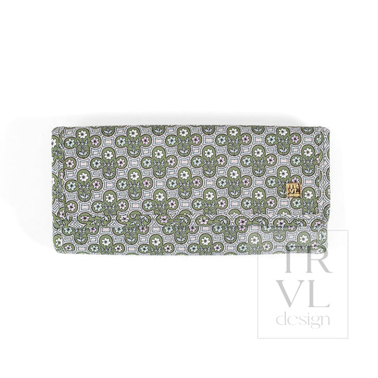 LUXE JEWELRY WALLET - SURREY with Green Pinstripe Liner - Jewelry Holders