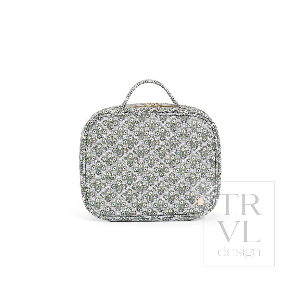 LUXE TRVL 2 Cosmetic Toiletry Case - SURREY with Green Pinstripe Liner - Cosmetic & Toiletry Bags