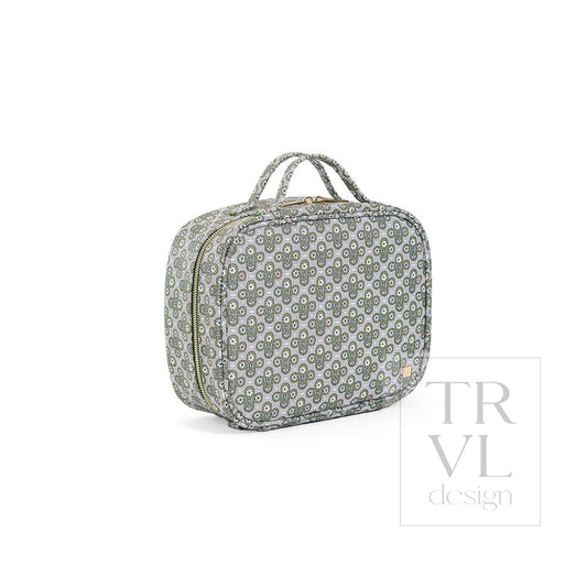 LUXE TRVL 2 Cosmetic Toiletry Case - SURREY with Green Pinstripe Liner - Cosmetic & Toiletry Bags