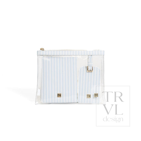 LUXE TRVL 3PC SET - PIMLICO STRIPE BLUE - Travel Pouches
