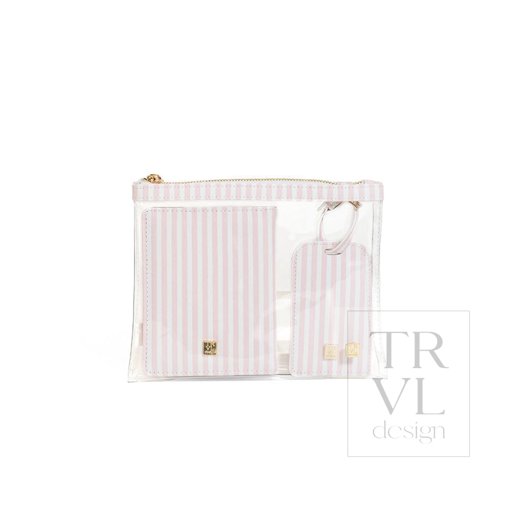 LUXE TRVL 3PC SET - PIMLICO STRIPE PINK - Travel Pouches