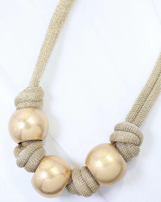 The Asheboro Mesh Beaded Necklace