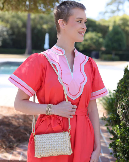The Liz Crossbody Bag/ Woven Gold